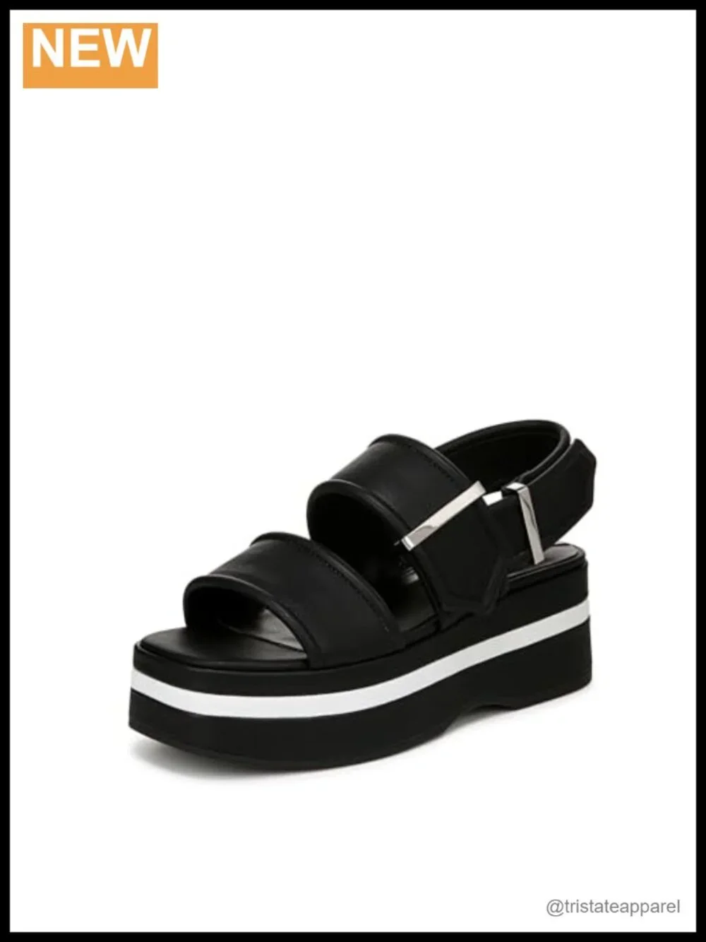 Faux Leather Platform Slingback Sandals Casual Open Toe